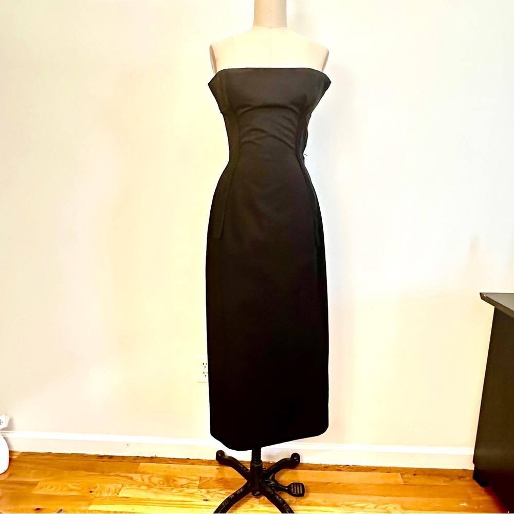1990’s Vintage Black Yohji Yamamoto Bombshell Long Hourglass Strapless Dress
